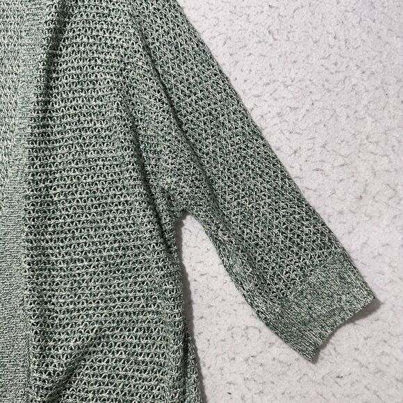 Soho Jeans Women's Small Open Knit Cardigan Open Front Long Sleeve Green Sweater - Picture 4 of 12